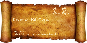 Krancz Rózsa névjegykártya