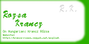 rozsa krancz business card